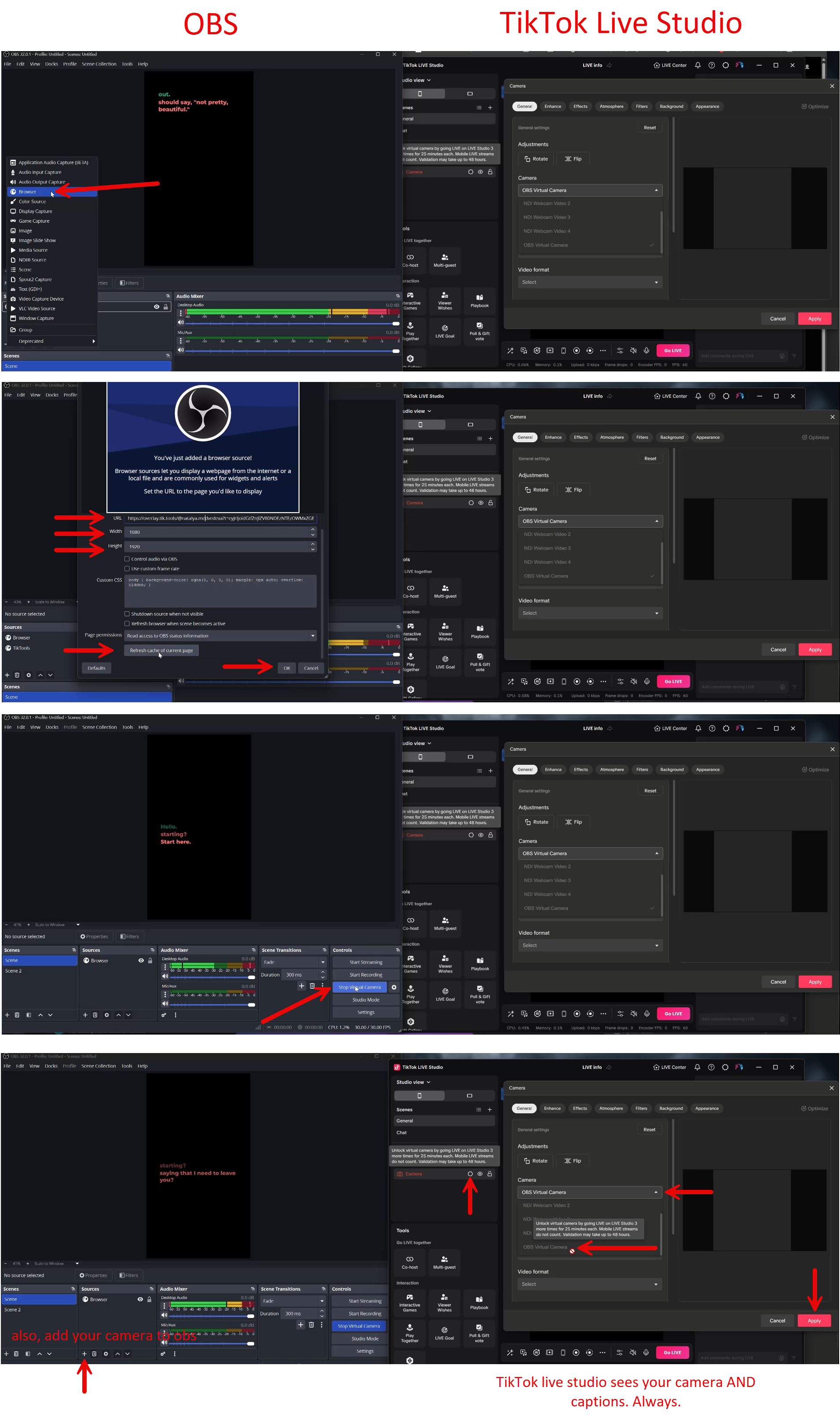 How to show overlays on TikTok Live Studio when you battle and co-host